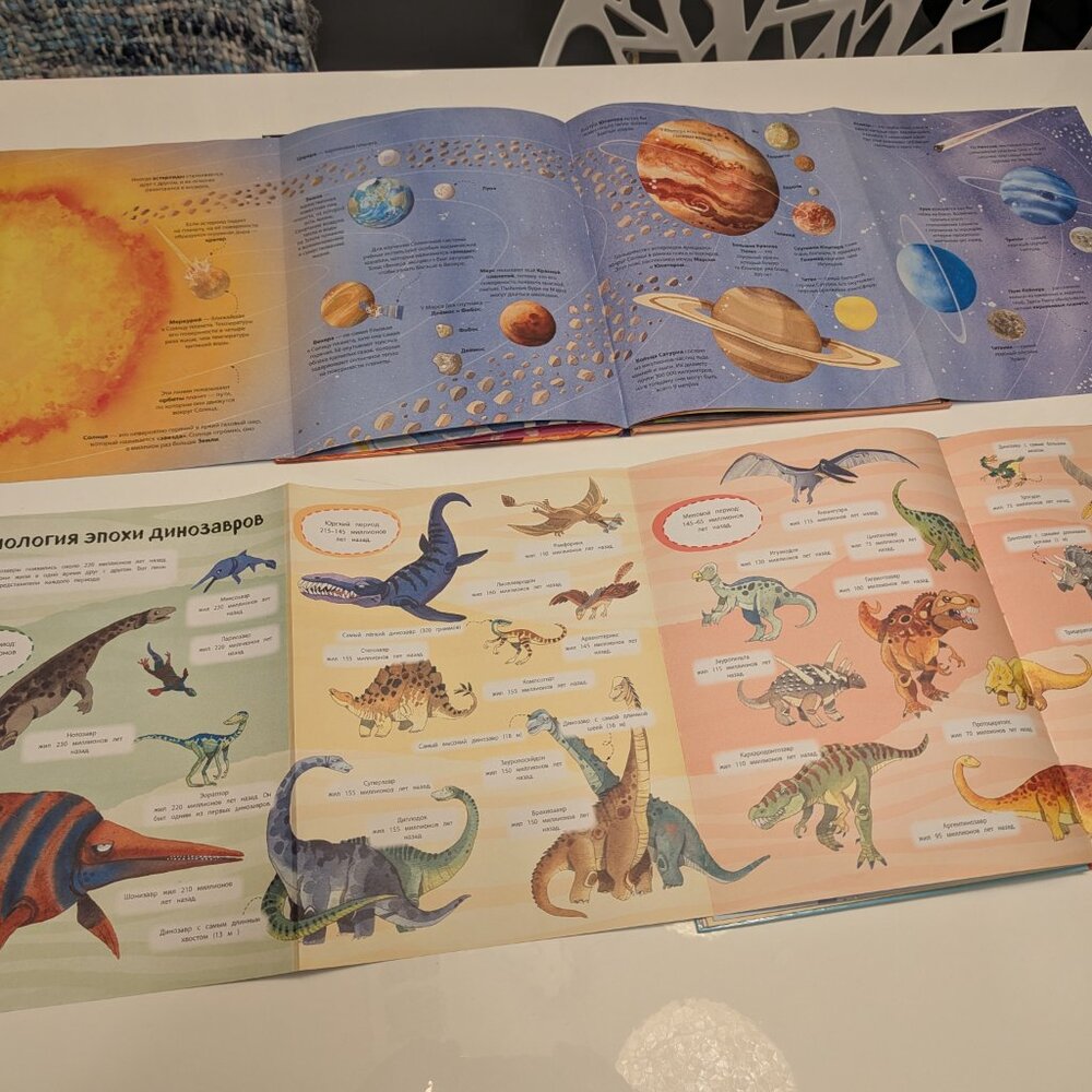 Большая Книга О Динозаврах И О Космосе С Раскладными Страницами In Russian - Picture 2 of 8